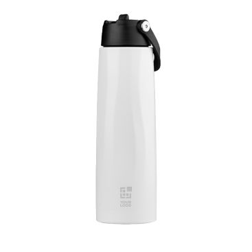 Vaso térmico eco de acero inoxidable reciclado con asa y pajita 1L