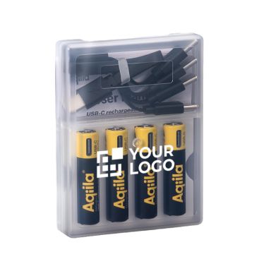Paquete de 4 pilas AAA recargables con conexión USB-C de 600mAh