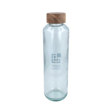 Botella fabricada en Europa de vidrio reciclado y tapón de madera 650ml
