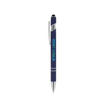 Bolígrafo de aluminio reciclado con clip robusto y tinta azul