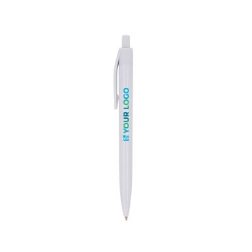 Bolígrafo de plástico para marcaje corporativo con tinta azul