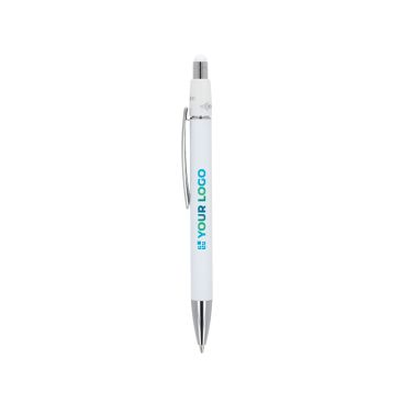 Bolígrafo giratorio de aluminio con clip metálico tinta azul