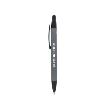 Bolígrafo de aluminio reciclado de tacto suave tinta azul