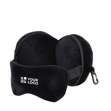 Almohada de viaje con antifaz integrado 2 en 1 y funda