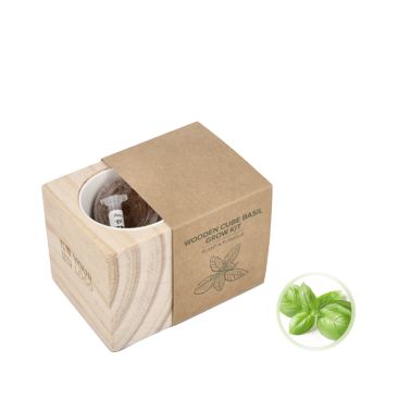 Kit de cultivo de albahaca con maceta y sustrato de coco