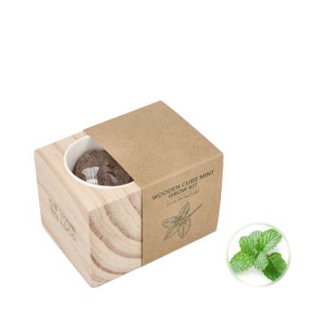 Kit de cultivo de menta con maceta y sustrato de coco