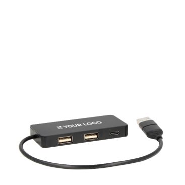 Hub USB-C y USB-A de aluminio reciclado con 3 puertos