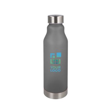Botella de RPET reutilizable antigoteo con acabado frosted 600ml