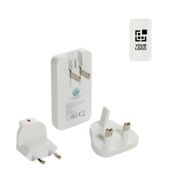 Cargador plano ultrafino con clavijas viaje y USB-C 65W
