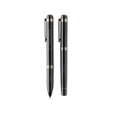 Set de escritura bolígrafo y roller metal Swiss Peak tinta azul
