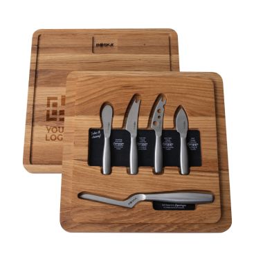 Set de quesos con tabla de roble europeo Boska 29 x 29cm