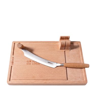 Cortador de queso con tabla DE MADERA y cuchillo extraíble Boska