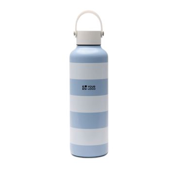 Botella térmica antigoteo con diseño de playa y asa 600ml
