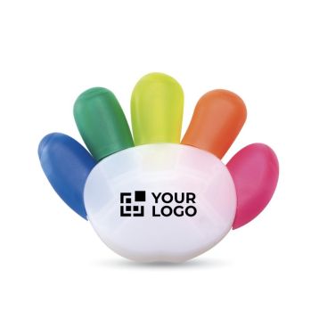 5 colores fluorescentes ordenados en forma de mano Give Me Five