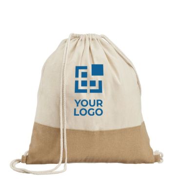 Mochila personalizada detalle de yute vista principal