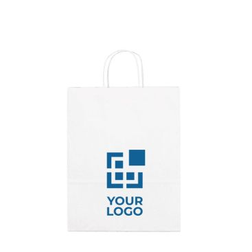 Bolsa publicitaria barata de papel craft blanco 90 g/m2 Retail Bolsa publicitaria barata de papel craft blanco 90 g/m2 Retail