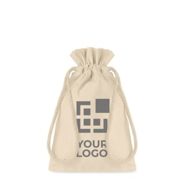 Bolsa blanca de algodón impresa pequeña vista principal