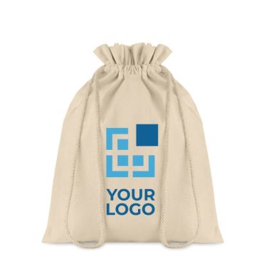 Bolsa blanca de algodón impresa mediana vista principal