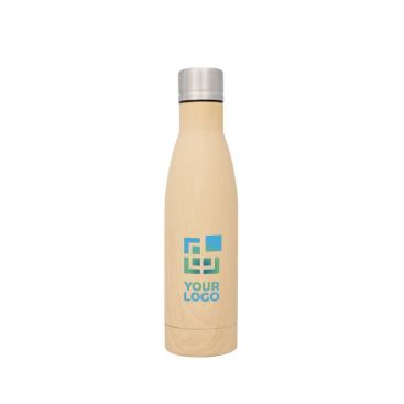 Botella impresa de aspecto madera vista principal