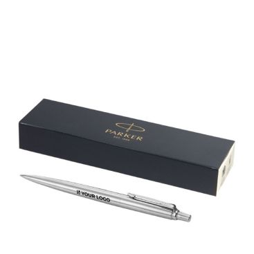 Bolígrafos Parker grabados plateados con logo y tinta azul Parker Jotter Inox Bolígrafos Parker grabados plateados con logo y tinta azul Parker Jotter Inox