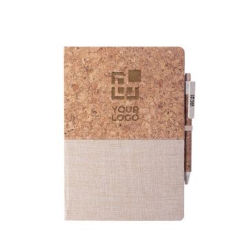 Libreta A5 con bolígrafo de corcho y algodón A5 hojas lisas Greener Libreta A5 con bolígrafo de corcho y algodón A5 hojas lisas Greener