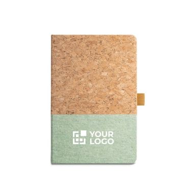 Libreta con tapa de corcho y logo vista principal