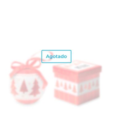 Bola navideña con caja decorada color rojo segunda vista - Agotado