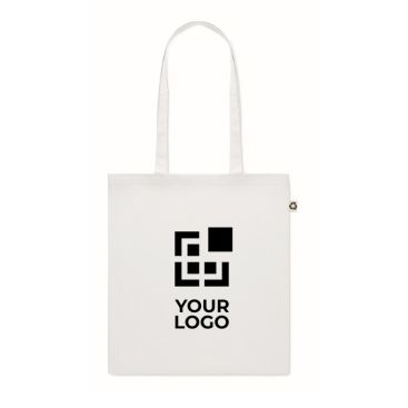 Bolsa de algodón reciclado en color con logotipo