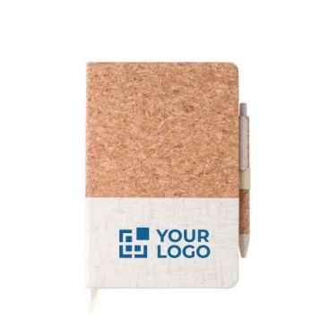 Cuaderno de corcho y lino con boli