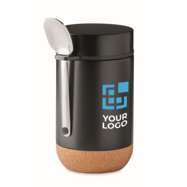 Tarro de acero con cuchara y base de corcho 400ml Tarro ToGo Tarro de acero con cuchara y base de corcho 400ml Tarro ToGo