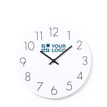 Reloj de pared de madera blanco a pilas