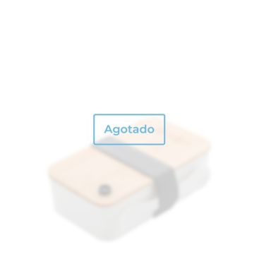 Fiambrera con tapa de bambú y tenedor vista principal - agotado