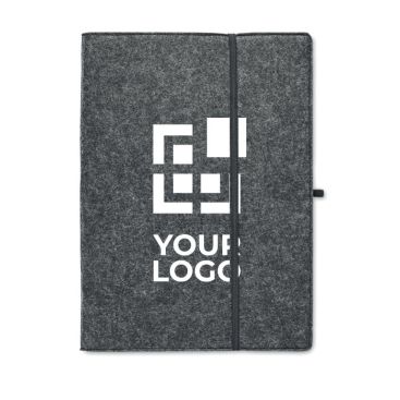 Portadocumentos en fieltro RPET con bloc y portabolígrafo A4