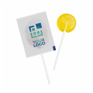 Piruleta mini de sabores frutales con envase personalizable Piruleta mini de sabores frutales con envase personalizable