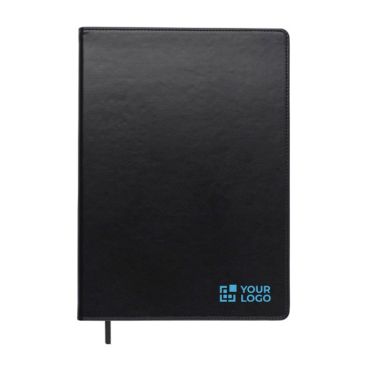 Cuaderno con tapa de polipiel en negro A4 hojas a rayas