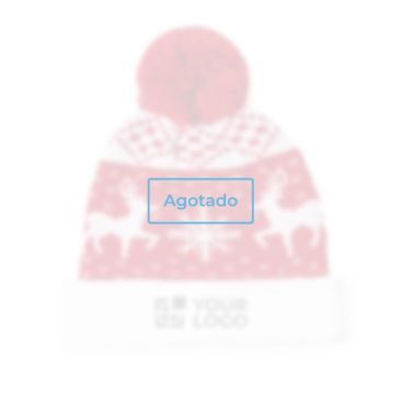 Gorro de poliéster con original diseño navideño y pom pom rojo - agotado