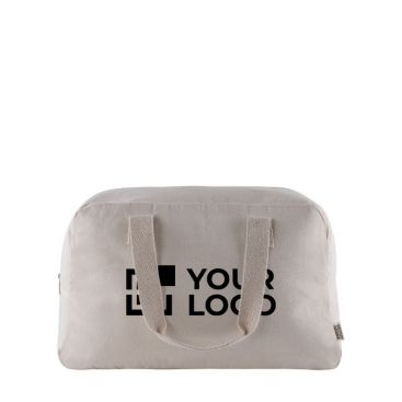Bolsa de viaje de algodón canvas reciclado con asas a juego 280 g/m2 color natural vista principal