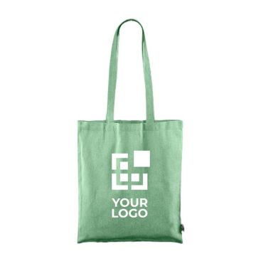 Bolsa de algodón Fairtrade y reciclado GRS con asas largas 120g/m2 color verde vista principal