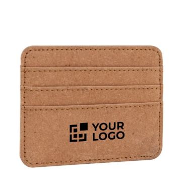 Tarjetero de cuero reciclado con tres compartimientos para tarjetas Tarjetero de cuero reciclado con tres compartimientos para tarjetas