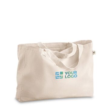 Bolsa práctica con algodón reciclado y asas largas 280 g/m2 vista principal