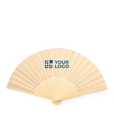 Abanicos para publicidad de varillas de bambú con tela de color natural Abanicos para publicidad de varillas de bambú con tela de color natural