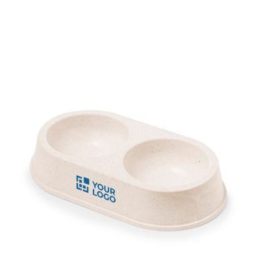 Bowl de doble compartimiento de fibra de bambú para mascotas Bowl de doble compartimiento de fibra de bambú para mascotas