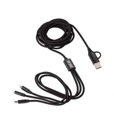 Set de cables de carga de nylon con distintas conexiones Set de cables de carga de nylon con distintas conexiones