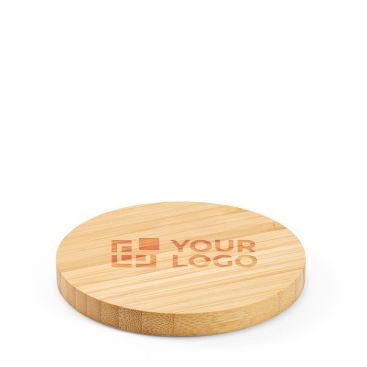 Cargador inalámbrico de bambú de forma redonda con carga 15W