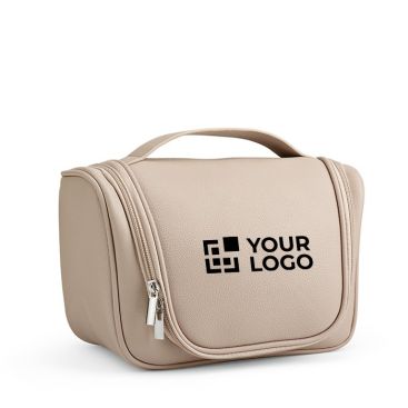 Neceser ecológico de piel reciclada con compartimento grande vista principal