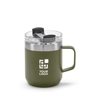 Taza de acero inoxidable reciclado con tapa giratoria 350ml vista principal