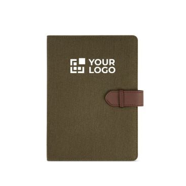 Portafolios de algodón reciclado con cierre a presión y hojas A5 vista principal