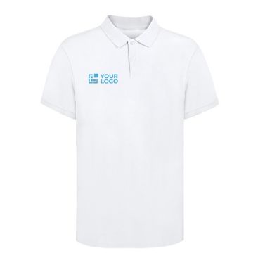 Polo blanco de 100% algodón con 2 botones a juego 220 g/m2