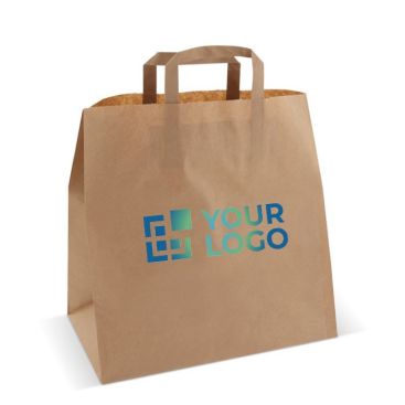 Bolsa de papel kraft grande con asas de papel y certificación FSC