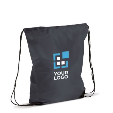 Mochila de cuerdas de RPET con detalles negros en las esquinas